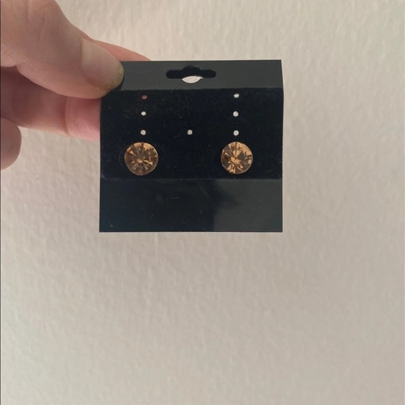 Round Stud Earrings Natural Citrine with post backing. New. - Picture 6 of 13